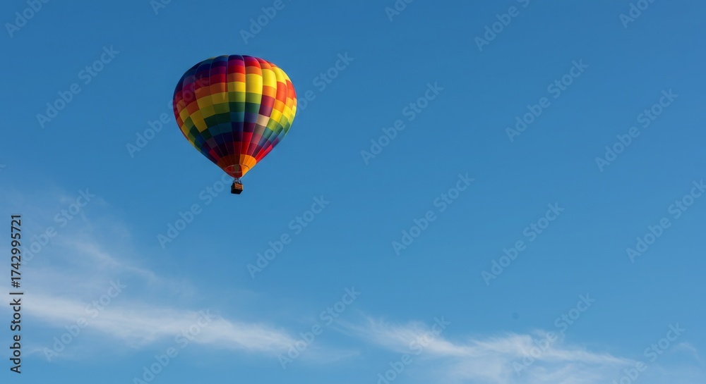 Naklejka premium Hot air balloon in the sky. hot air balloon in flight