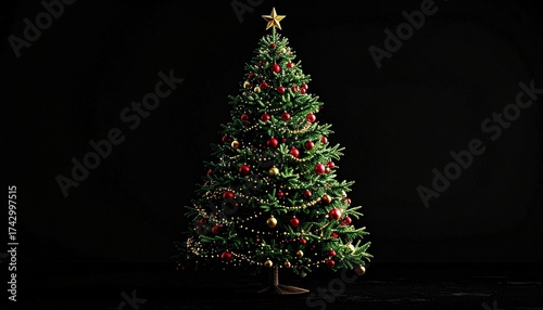 árbol de navidad fondo negro