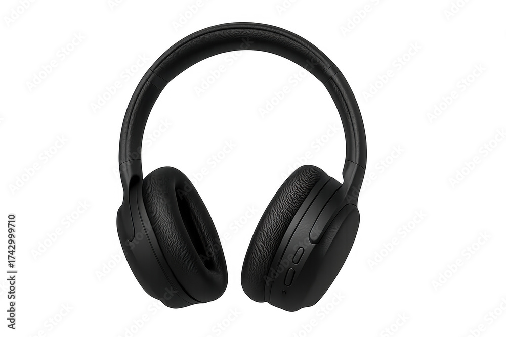 Fototapeta premium Black wireless over-ear headphones for audio experience