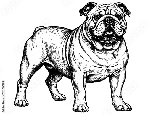 bulldog isolated on white background
