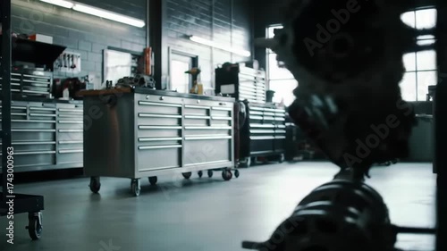 Well-Organized Automotive Repair Shop Interior