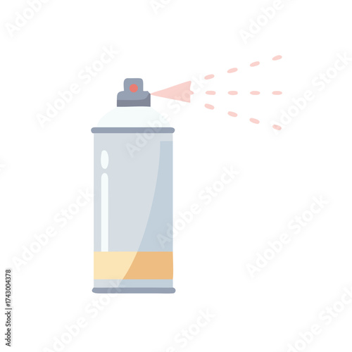 Spray Paint Can in Action with Color Mist Illustration