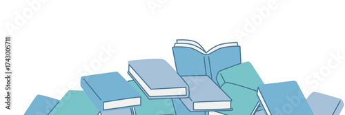 積まれた本のバナー背景