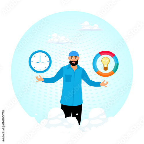 Entrepreneurs manage time and ideas to complete work on time.