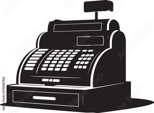 Black Friday Cash Register Silhouette Vector