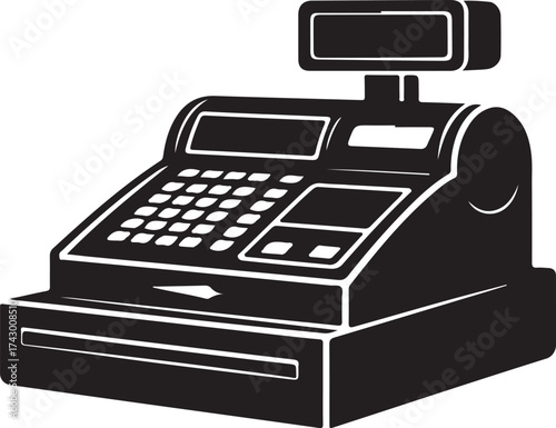 Black Friday Cash Register Silhouette Vector