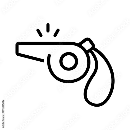 Vector black line icon for Whistle
