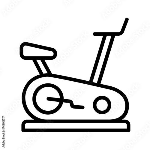 Vector black line icon for Exercise bike