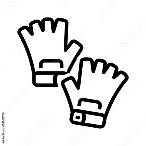Vector black line icon for Gym gloves