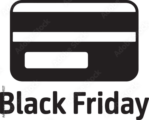 Black Friday Credit Card Silhouette Vector