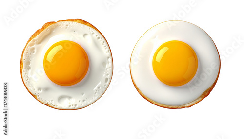 3D Breakfast Fried Egg Collection Two Variations isolated on transparent background