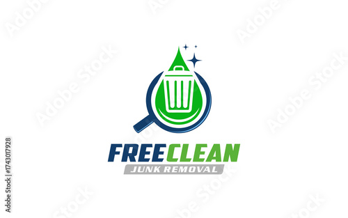 Illustration vector graphic of junk removal solution logo design template