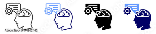 communication skills icon set multiple style