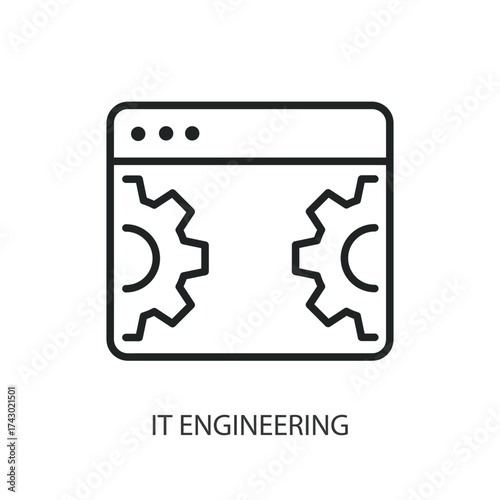 IT engineering thin line vector icons.