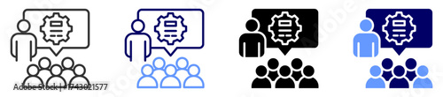 facilitation icon set multiple style