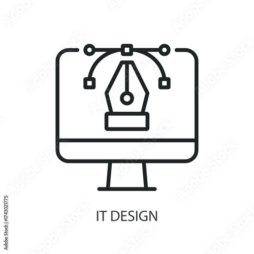 IT design thin line vector icons.