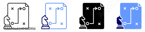 tactics icon set multiple style