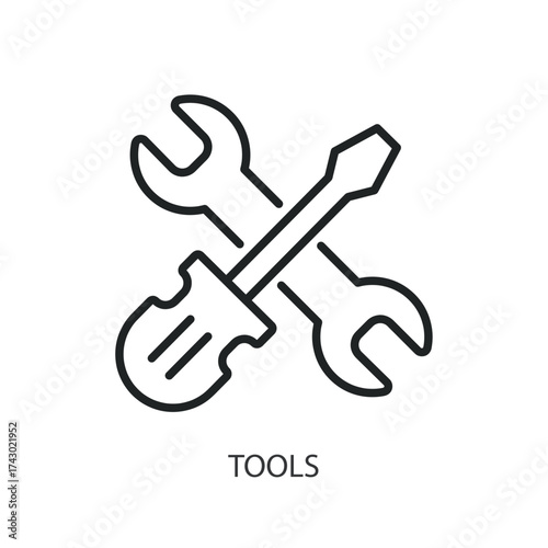 Tools thin line vector icons.