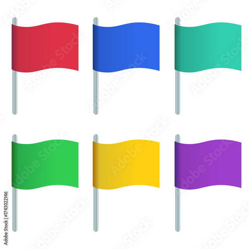 Different coloured gradient wavey flags
