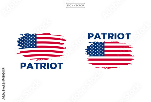 American Flag Patriot Design logo design vector illustration template