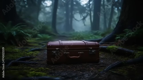 Mysterious Suitcase in Enchanted Forest - A Tale of Hidden Treasures and Adventure.