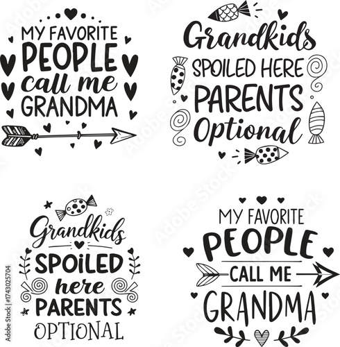 Grandma and grandkids themed quotes and sayings  bundle collection