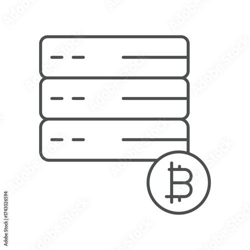 Bitcoin Server thinline icon , vector, pixel perfect, illustrator file 
