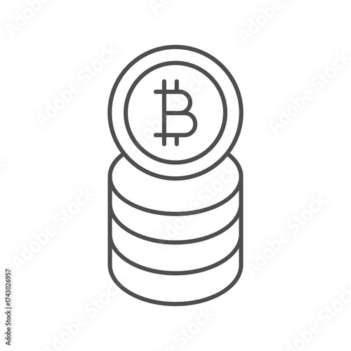 Bitcoin  thinline icon , vector, pixel perfect, illustrator file 
