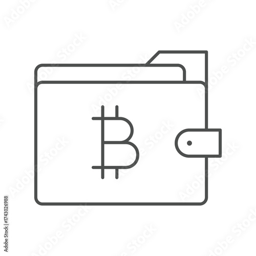 Bitcoin Wallet thinline icon , vector, pixel perfect, illustrator file 

