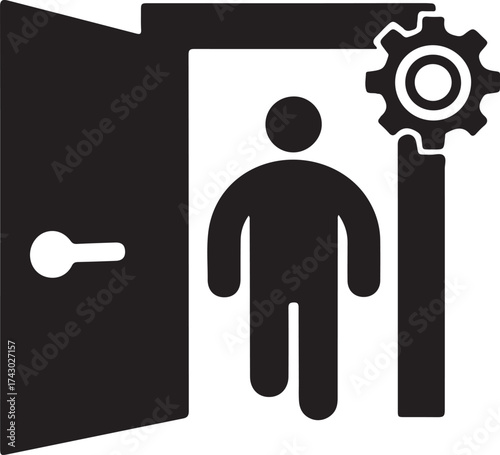 Black Friday Store Entrance Silhouette Vector