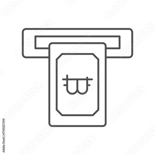 Crypto Withdrawal thinline icon , vector, pixel perfect, illustrator file 

