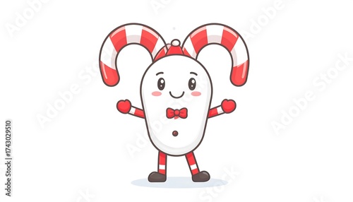 Cute candy cane character