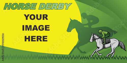Horse Racing  Background with Jockey Riding in Dynamic Motion
