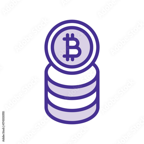 Bitcoin  duotone line icon , vector, pixel perfect, illustrator file 

