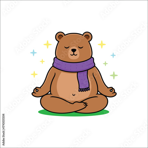 Illustration of a person doing yoga with a beer isolated on white background