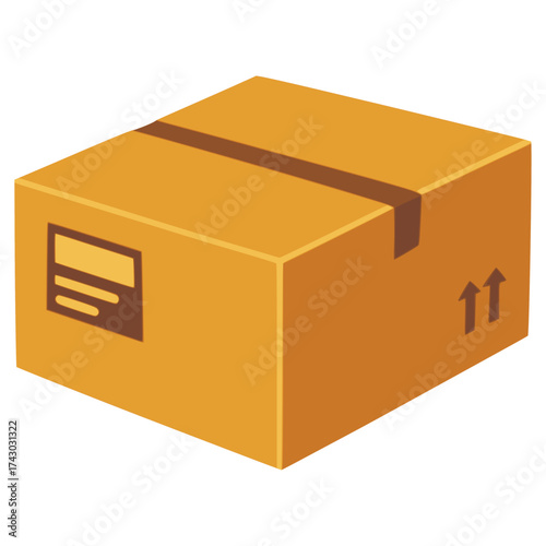 cardboard package box delivery flat color vector illustration template design