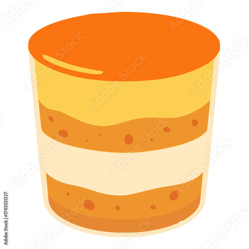 Goxua Pamplona Basque dessert flat color vector illustration template design
