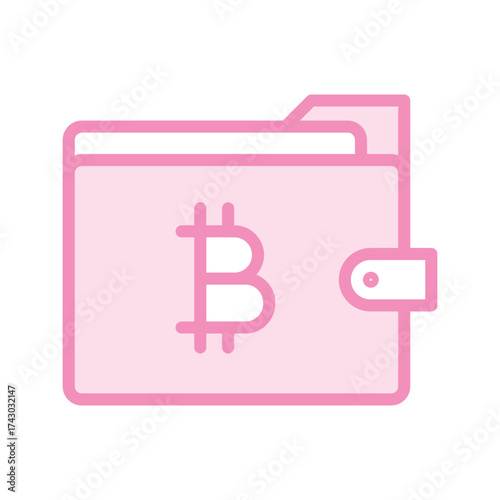 Bitcoin Wallet duotone line icon , vector, pixel perfect, illustrator file 
