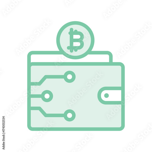 Digital Wallet duotone line icon , vector, pixel perfect, illustrator file 