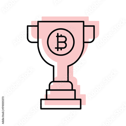 Crypto Reward color shadow thinline icon , vector, pixel perfect, illustrator file  
