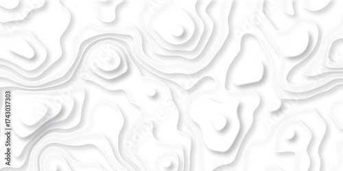 White and gray wave line circle abstract vector Topographic canyon geometric map texture. modern papercut style poster, banner design...	
