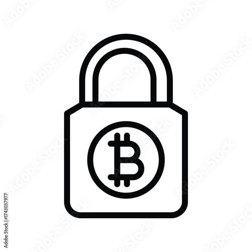 Bitcoin Security line icon , vector, pixel perfect, illustrator file 
