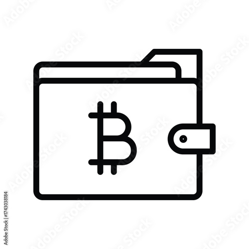 Bitcoin Wallet line icon , vector, pixel perfect, illustrator file 
