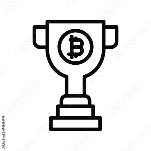 Crypto Reward line icon , vector, pixel perfect, illustrator file 
