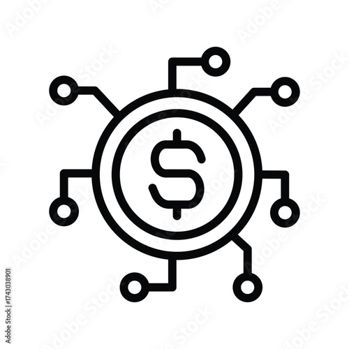 Digital Currency line icon , vector, pixel perfect, illustrator file 
