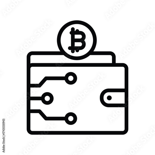 Digital Wallet line icon , vector, pixel perfect, illustrator file 
