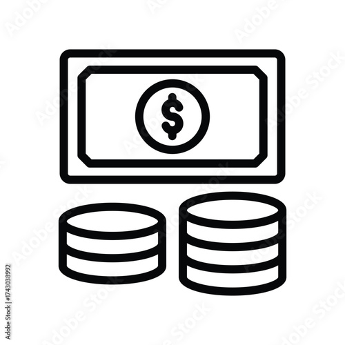 Dollar Currency line icon , vector, pixel perfect, illustrator file 
