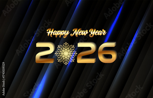 happy new year 2026 background with 3d text