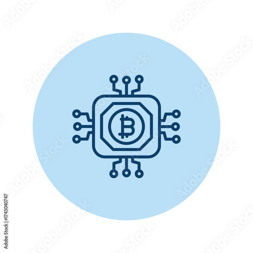 Bitcoin processing pentaglow , vector, pixel perfect, illustrator file 
