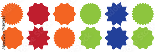 Circle and scalloped frames, frames zigzag edge shapes,Geometric zig zag wavy labels, rectangular shapes with squiggly borders, Cute rectangular shapes with undulated borders, 